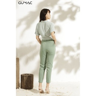 Áo sọc croptop GUMAC A10940_XANH