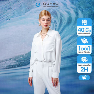 Áo sơ mi nữ GUMAC 2 túi vuông basic, 2 màu đủ size AA12102