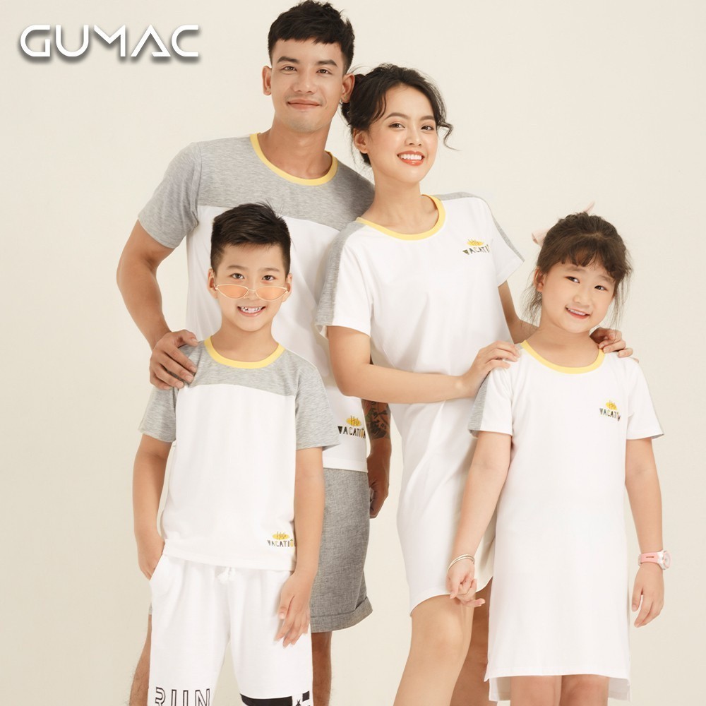 Đầm phối vai xám DKA871 GUMAC