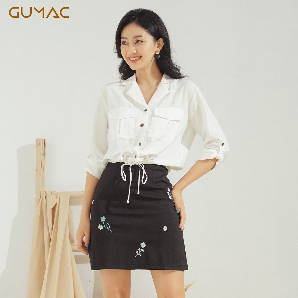 Chân váy thêu hoa VA636 GUMAC