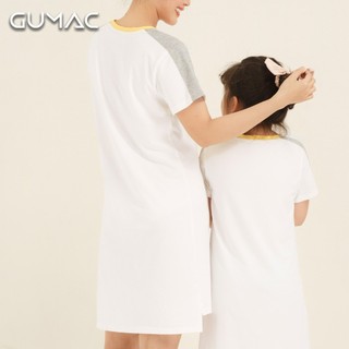 Đầm phối vai xám DKA871 GUMAC