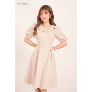 Đầm cổ bẻ phối nút DA539 GUMAC