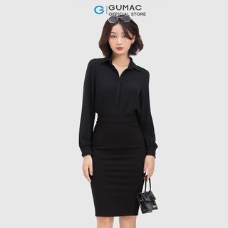 Chân váy bút chì nữ cơ bản GUMAC màu đen basic VC04030