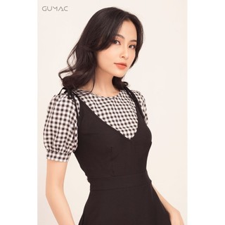 Đầm yếm phối caro DA571 GUMAC