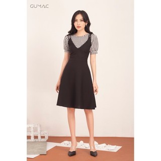 Đầm yếm phối caro DA571 GUMAC