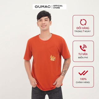 Áo thun nam ngắn tay túi xéo in lưới GUMAC đủ màu thiết kế basic ABA1265