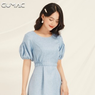 Đầm tay phồng nhún eo DA813 GUMAC