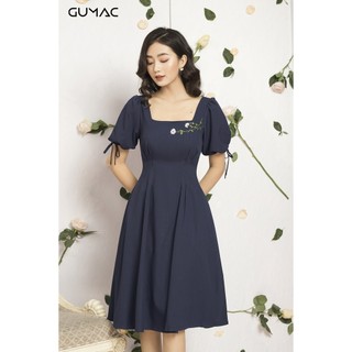 Đầm nữcổ vuông tay rút GUMAC MS12062_XDEN