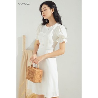 Đầm cổ bèo nút bọc DA631 GUMAC