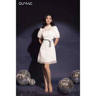 Đầm ren tay phồng GUMAC MS12071_TRANG