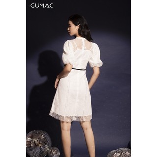 Đầm ren tay phồng GUMAC MS12071_TRANG