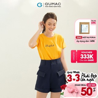 Áo thun nữ cổ tròn thêu chữ GUMAC nhiều màu cá tính ATC03059