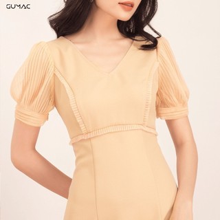 Đầm phối lưới xếp ly DA511 GUMAC