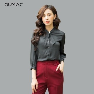 Áo phối nơ tay phồng AA304 GUMAC