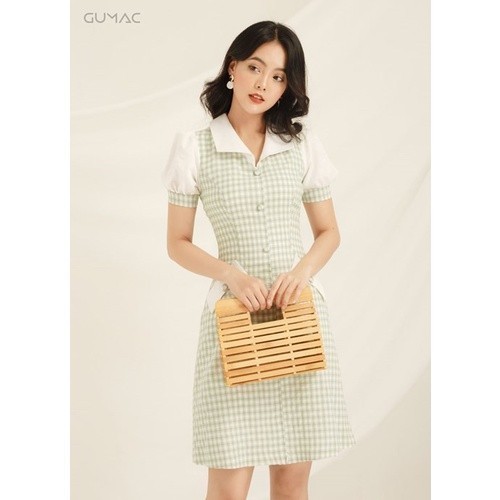 Đầm caro nút bọc DA8111 GUMAC