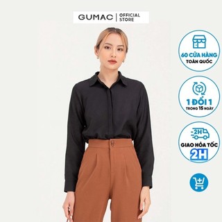 Áo sơ mi nữ giấu nút vải lụa AA911 GUMAC