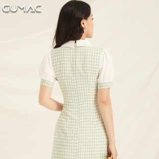 Đầm caro nút bọc DA8111 GUMAC