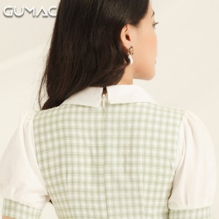 Đầm caro nút bọc DA8111 GUMAC