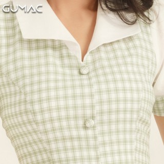 Đầm caro nút bọc DA8111 GUMAC