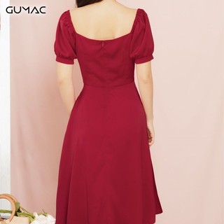 Đầm phi lụa tay bồng GUMAC MS11917_DO