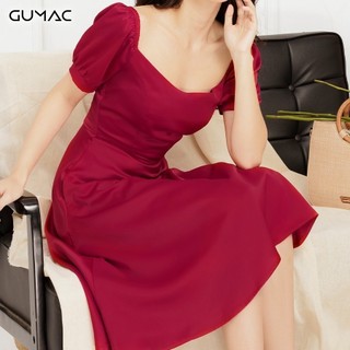 Đầm phi lụa tay bồng GUMAC MS11917_DO