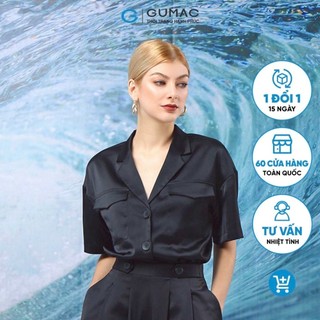 [Mã WABRGUM giảm 10% tối đa 30K đơn 99K] Áo kiểu nữ cổ danton phối túi GUMAC lai bo chun AB506