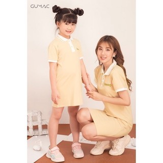 Đầm phối màu cổ bẻ cho Mẹ DA514 GUMAC