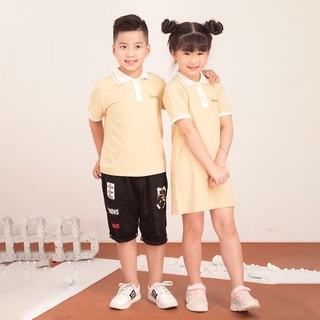Đầm phối màu cổ bẻ dành cho bé DKA514 GUMAC