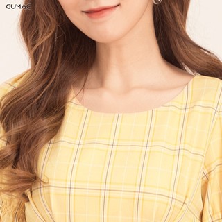 Đầm caro tay nhún DA515 GUMAC