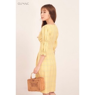 Đầm caro tay nhún DA515 GUMAC