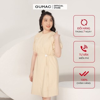 Đầm suông nữ oversize xếp vai GUMAC DA964