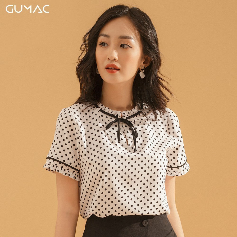 Áo chấm bi phối viền AA707 GUMAC
