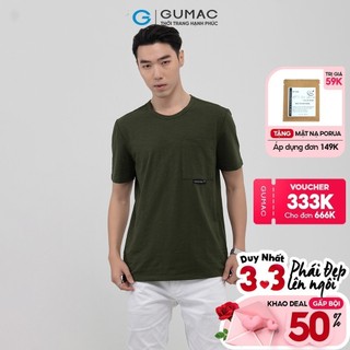 Áo thun nam phối túi ngực GUMAC đủ màu, đủ size, trẻ trung ATNB1182
