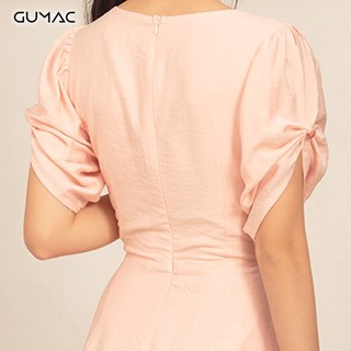 Đầm tay phồng nút bọc cho Mẹ GUMAC DA404