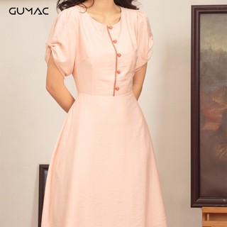 Đầm tay phồng nút bọc cho Mẹ GUMAC DA404