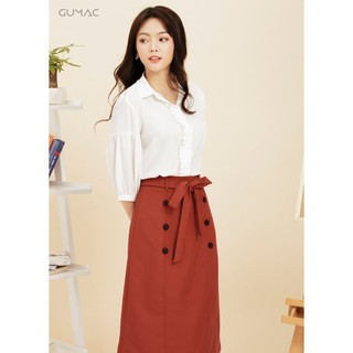 Áo phối nẹp xếp ly GUMAC A11973_TRANG