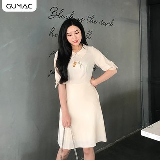 Đầm tay nơ thêu ngực GUMAC DA462_BE