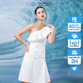 Đầm ôm nữ GUMAC lệch vai, xếp ly đủ màu đủ size DA12110