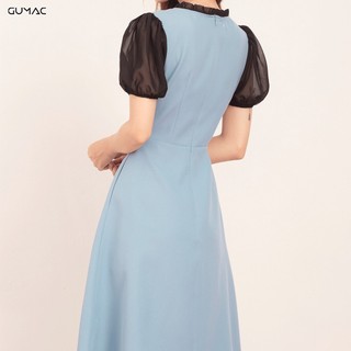 Đầm phối nơ xếp cổ DA534 GUMAC