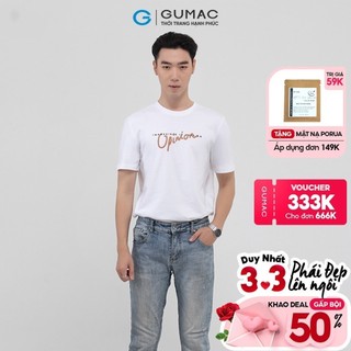 Áo thun nam in chữ GUMAC đủ màu, đủ size, phong cách năng động ATNB1183