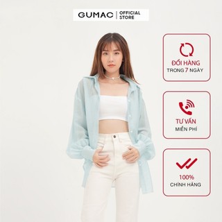 Áo sơ mi nữ nhún vai GUMAC AA12138