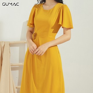 Đầm tay loe phối hoa DA682 GUMAC