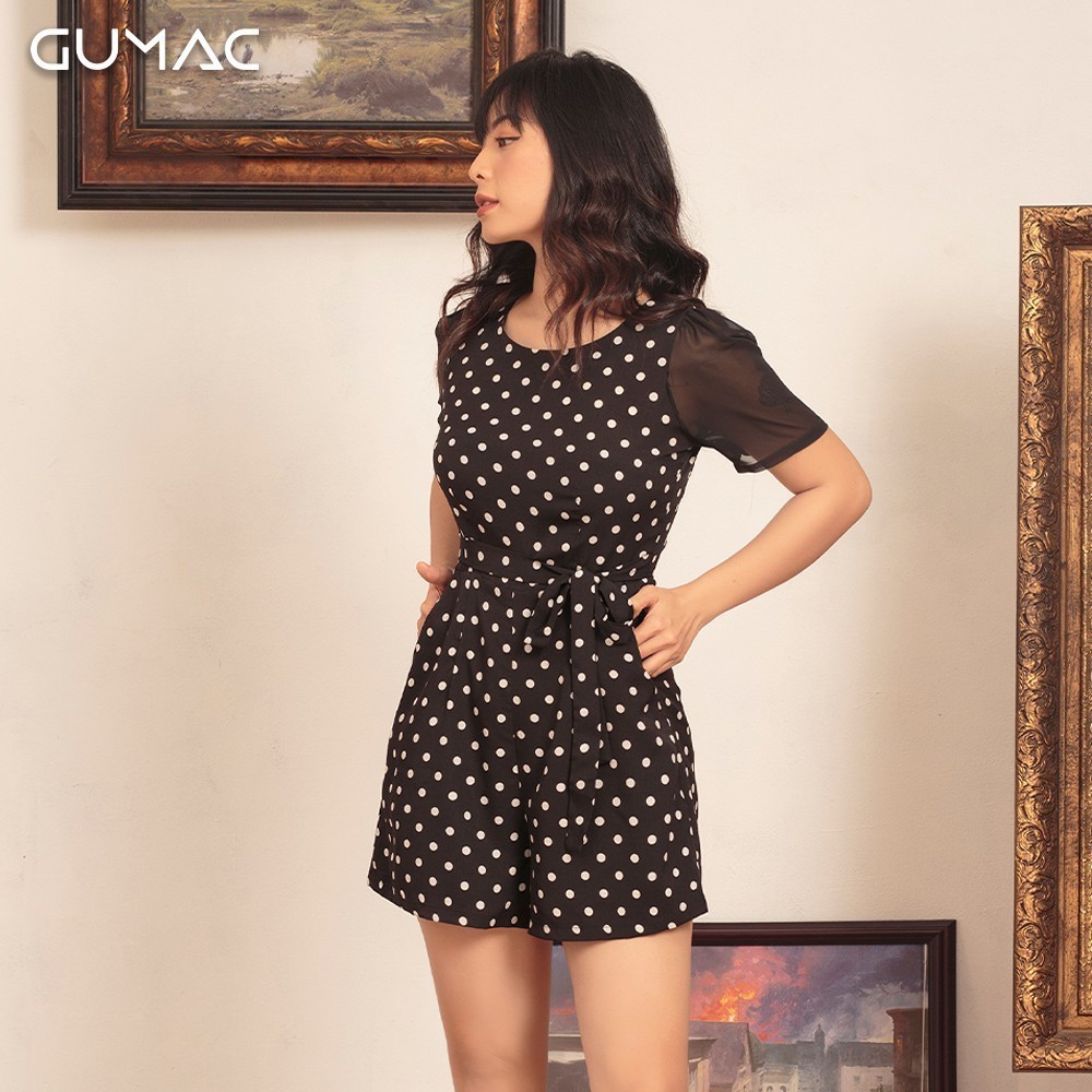Đầm Jumpsuit chấm bi GUMAC DA437_DEN