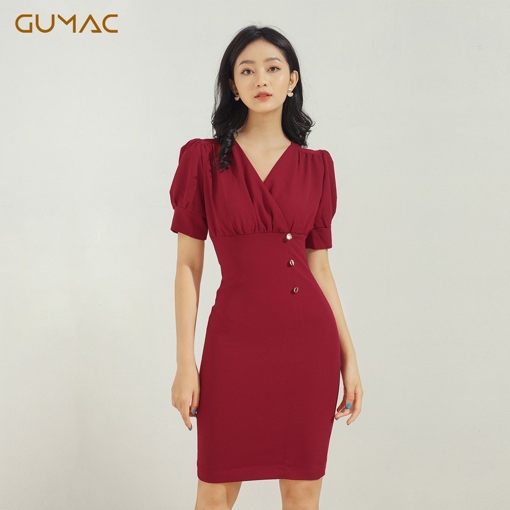 Đầm vạt đắp nhún DA666 GUMAC