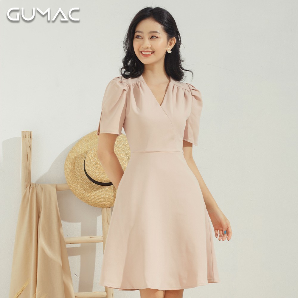 Đầm vạt đắp nhún vai DA667 GUMAC