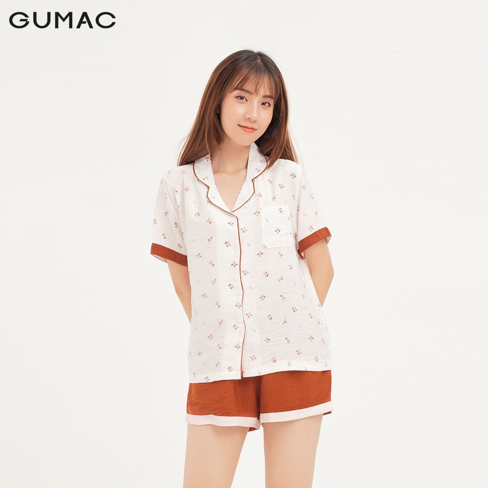 Đồ bộ pyjama nữ cổ viền GUMAC SA1230