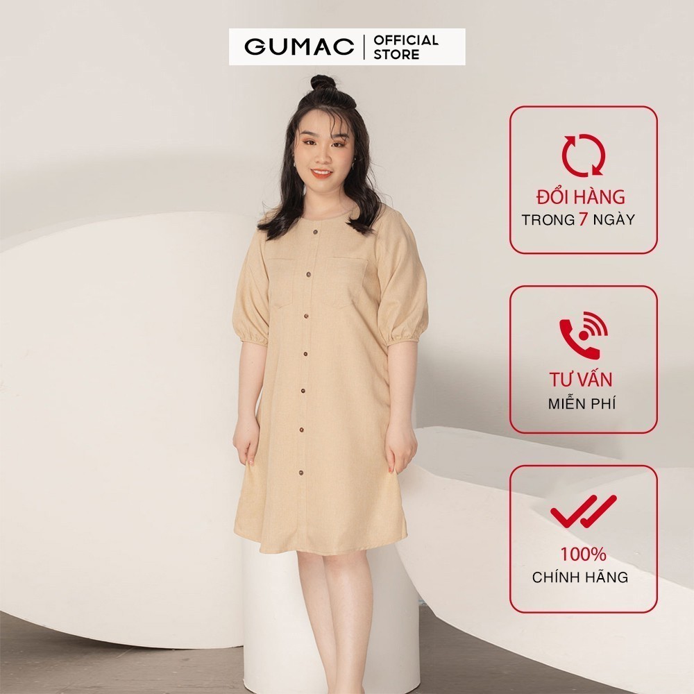 Đầm suông nữ oversize túi đắp GUMAC DA963