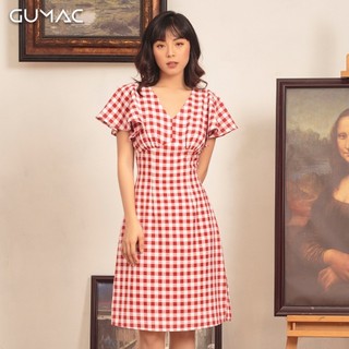 Đầm caro tay bèo gumac da458