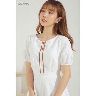 Đầm xòe viền nẹp nút DA660 GUMAC