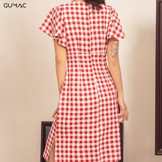 Đầm caro tay bèo GUMAC DA458